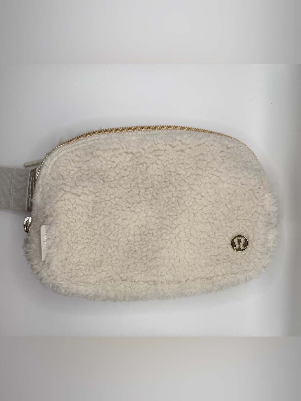 Lululemon Sherpa Fleece Everywhere Bag with Gold Accents